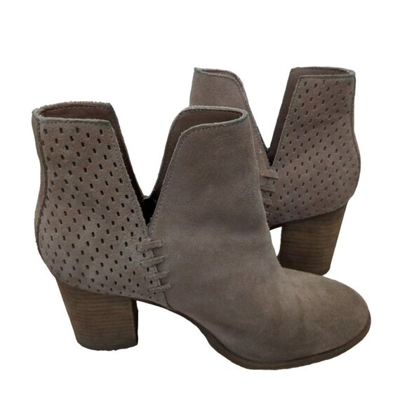 Steve Madden Womens 8 Ankle Boot Slip On Heel Suede Leather Tan - Picture 3 of 9